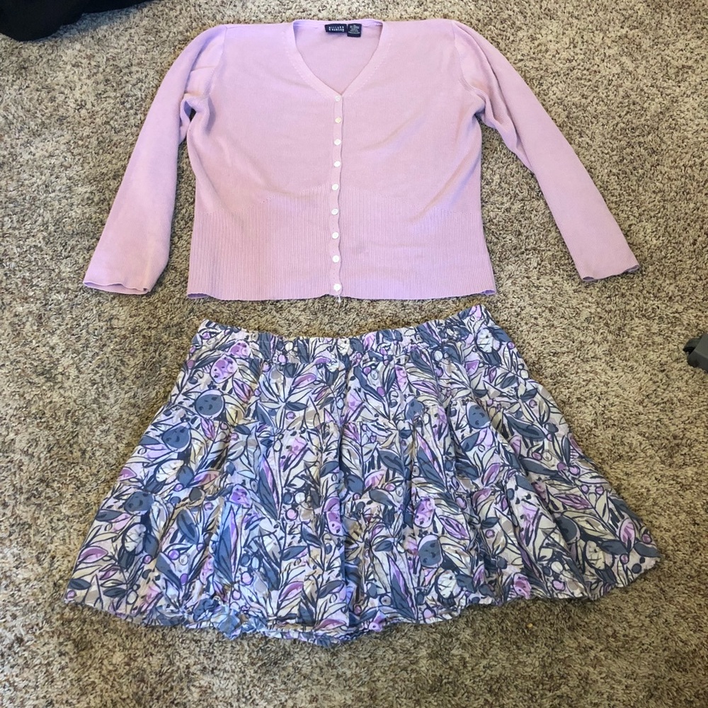 Gap purple floral skirt XL